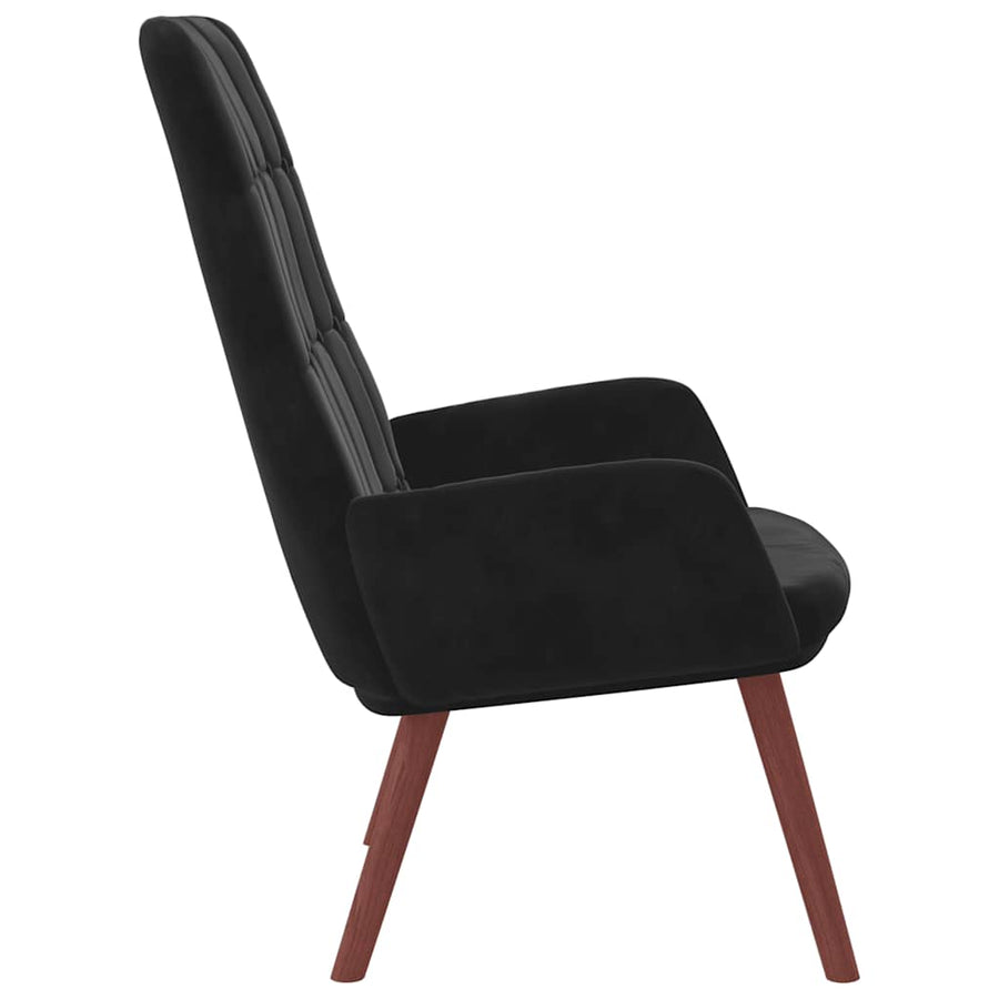 Relaxstoel Fluweel 1 Zwart