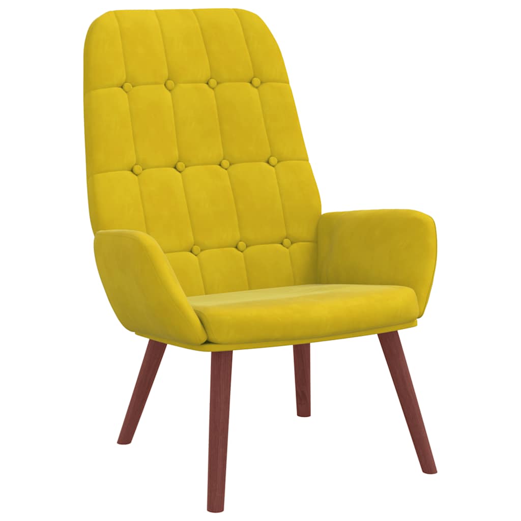 Relaxstoel fluweel geel