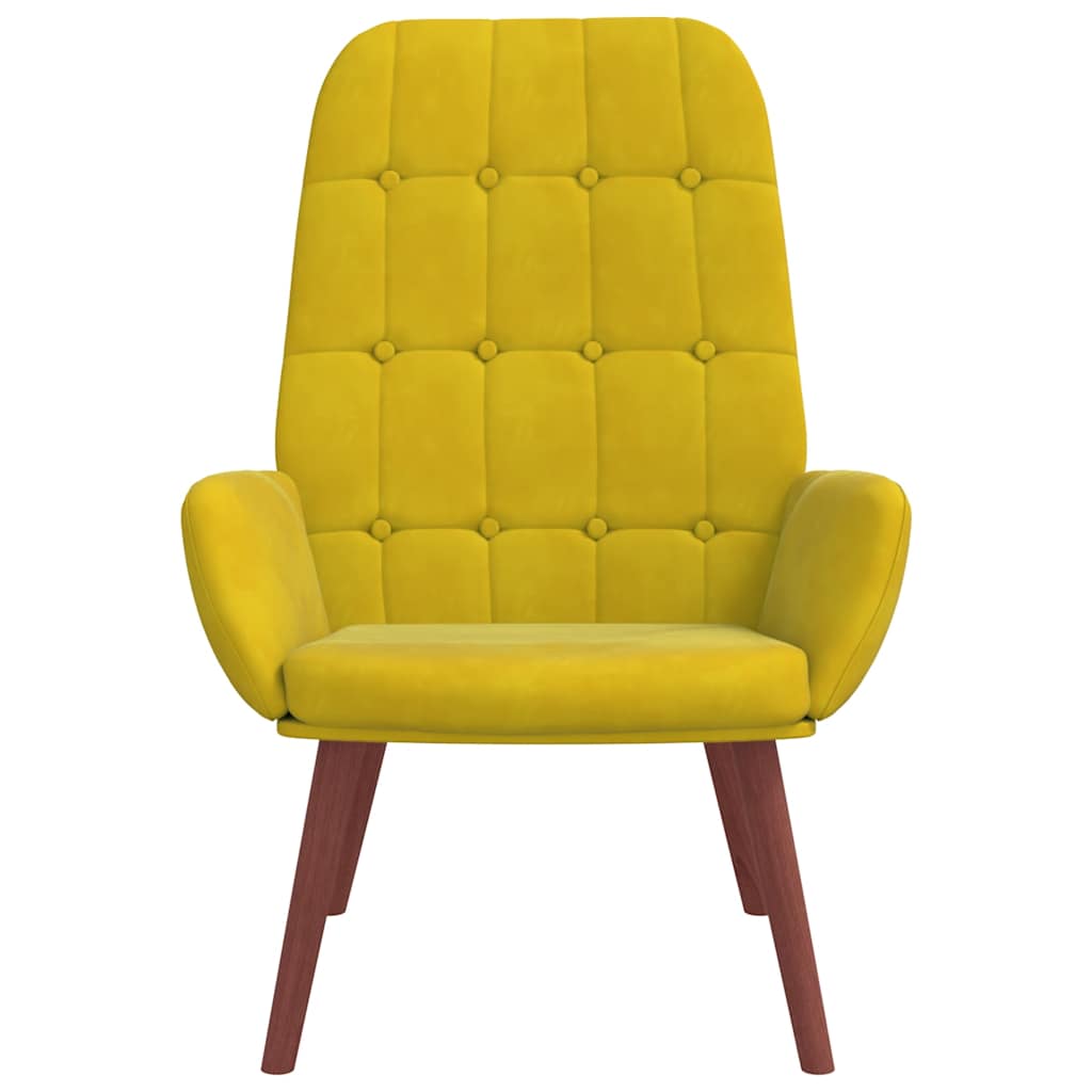 Relaxstoel fluweel geel