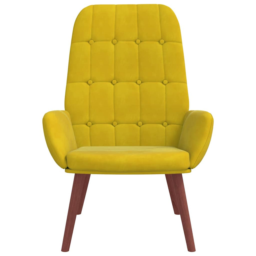 Relaxstoel fluweel geel