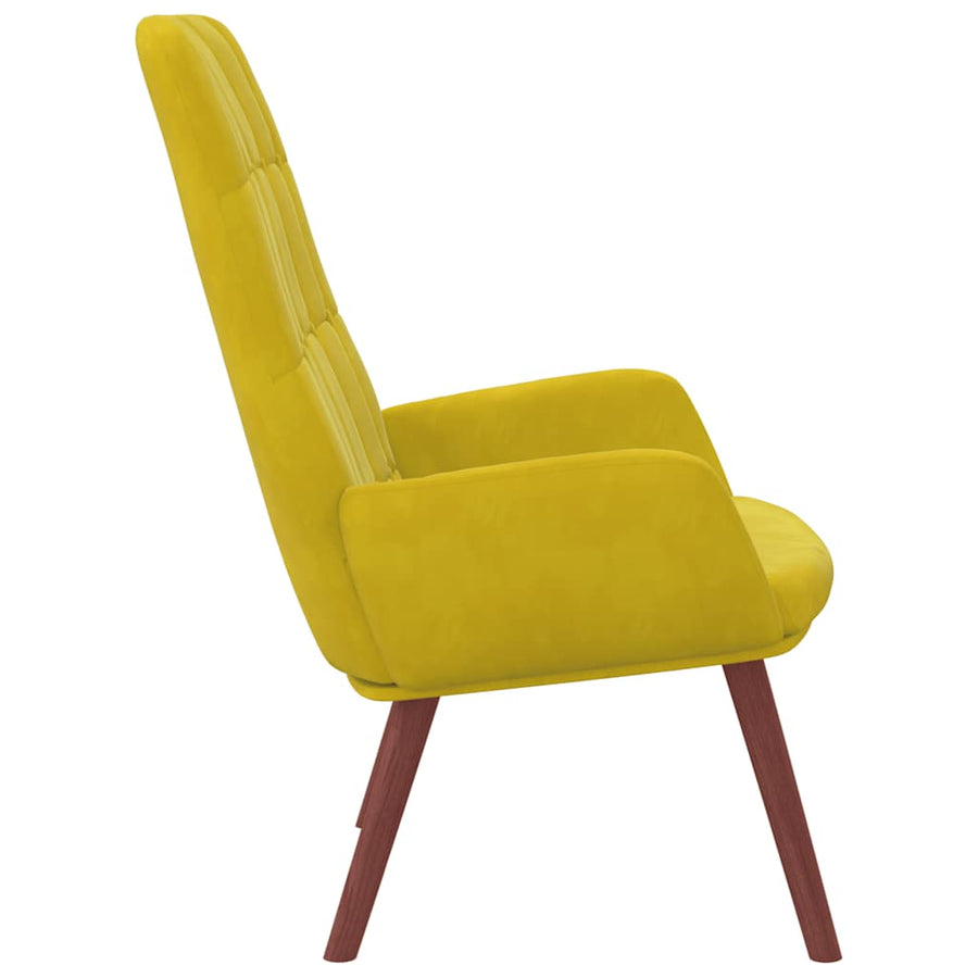 Relaxstoel fluweel geel