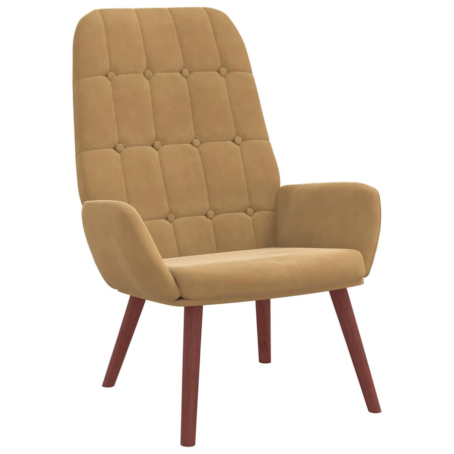 Relaxstoel fluweel bruin