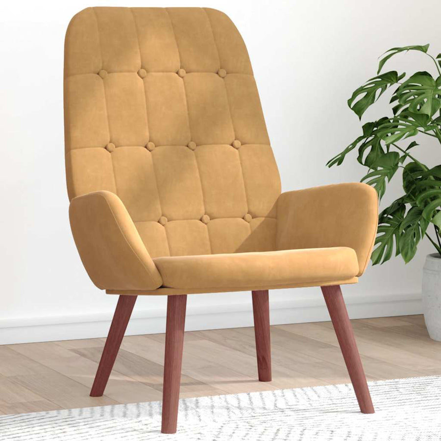 Relaxstoel fluweel bruin