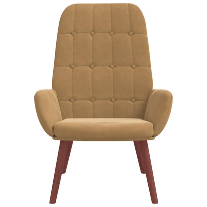 Relaxstoel fluweel bruin