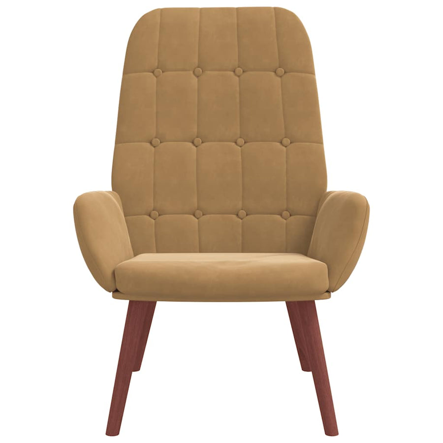 Relaxstoel fluweel bruin
