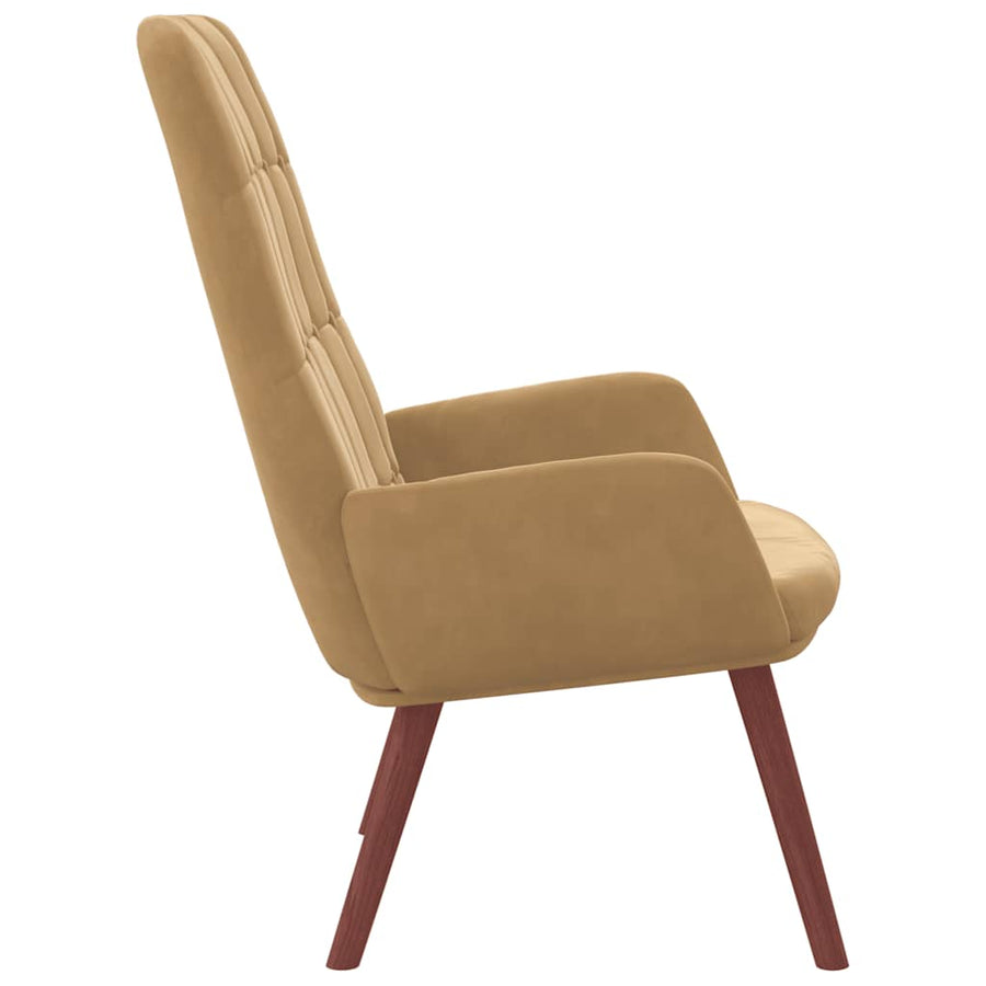 Relaxstoel fluweel bruin