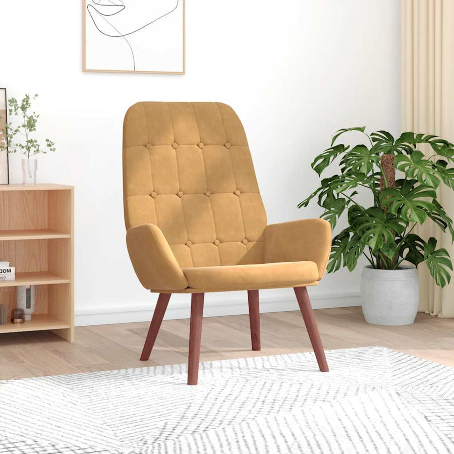 Relaxstoel fluweel bruin