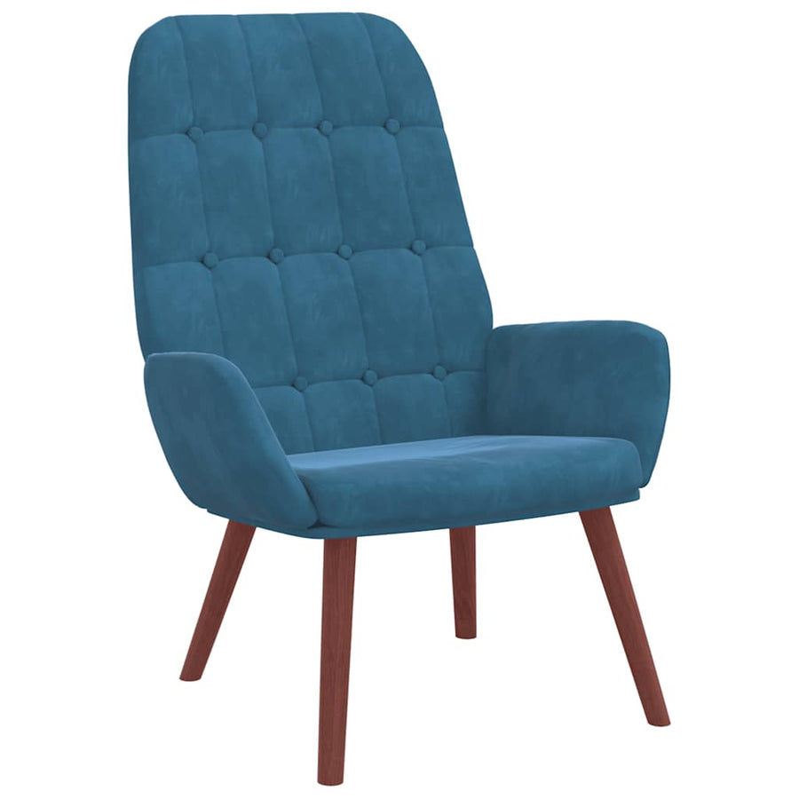 Relaxstoel Fluweel 1 Blauw