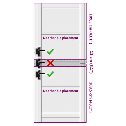 Binnen Deur ORKDAL Wit 83 x 232 cm Multiplex