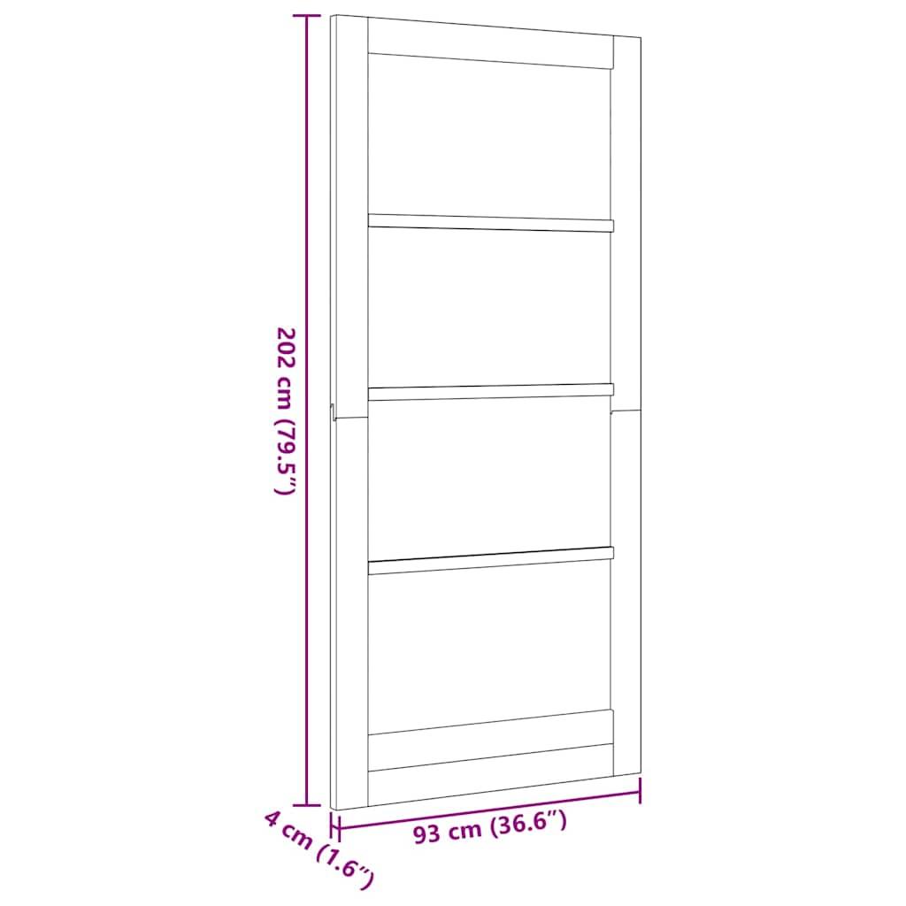 Binnen Deur Bruin 93 x 202 cm Multiplex