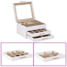 Jewellery box 3-tier 23x20.5x14 cm white