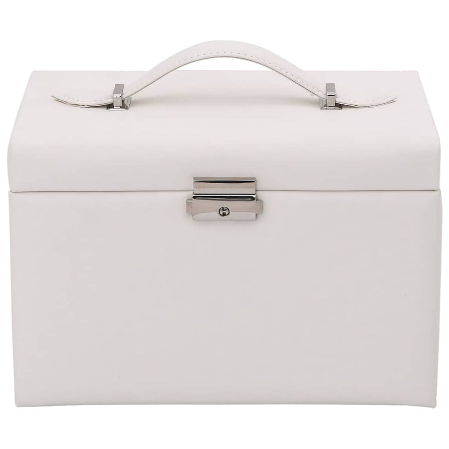 Sieradendoosje 4laags spiegel afsluitbaar 22,5x17,5x16,5 cm wit