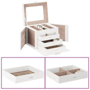 Sieradendoosje 4laags 22,5x17,5x16,5 cm wit