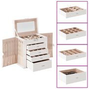 Sieradendoos 5-laags met spiegel wit 26.5x15.5x28 cm
