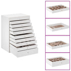 Jewellery Box 10-tier with Watch Holders white 29x20.5x40.5 cm