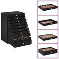 Sieradendoos 10-laags met horlogehouders zwart 29x20,5x40,5 cm