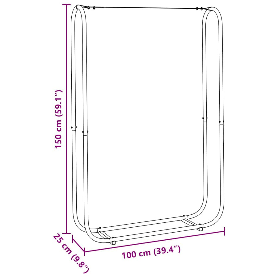 Haardhoutrek 100x25x150 cm gegalvaniseerd staal