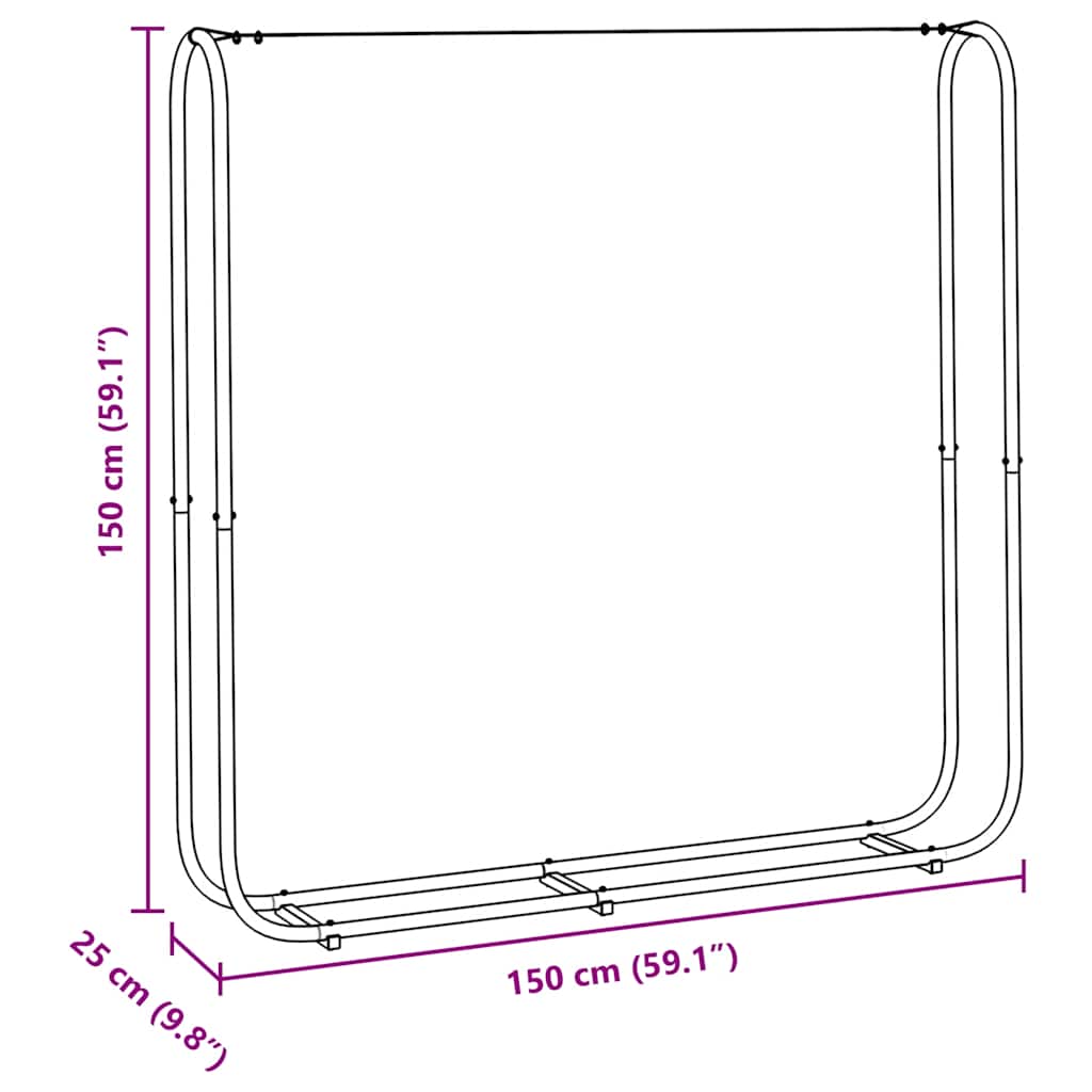 Haardhoutrek 150x25x150 cm gegalvaniseerd staal