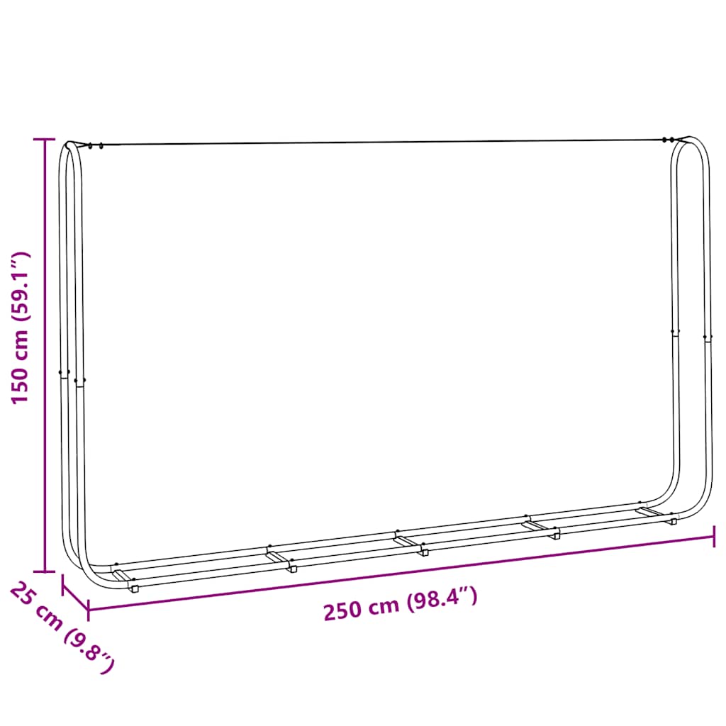 Haardhoutrek 250x25x150 cm gegalvaniseerd staal