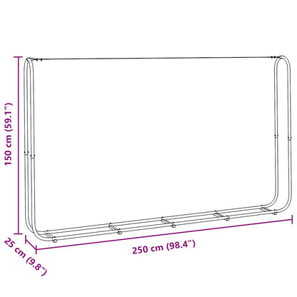 Haardhoutrek 250x25x150 cm gegalvaniseerd staal