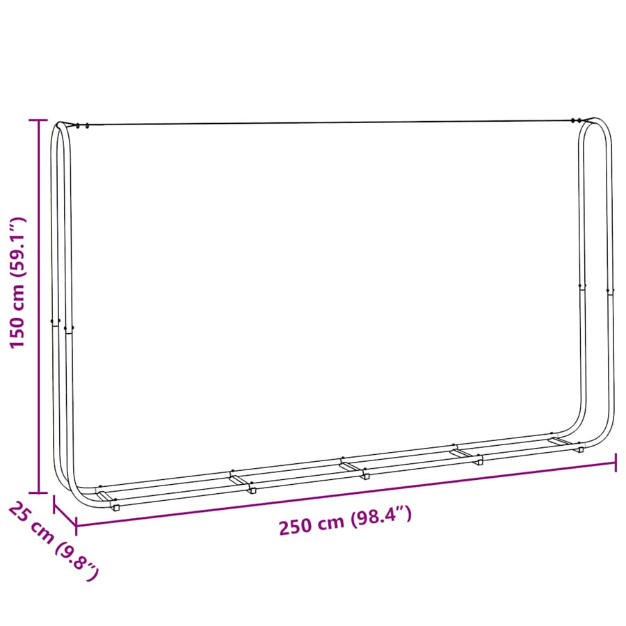 Haardhoutrek 250x25x150 cm gegalvaniseerd staal