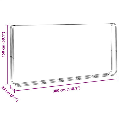 Haardhoutrek 300x25x150 cm gegalvaniseerd staal