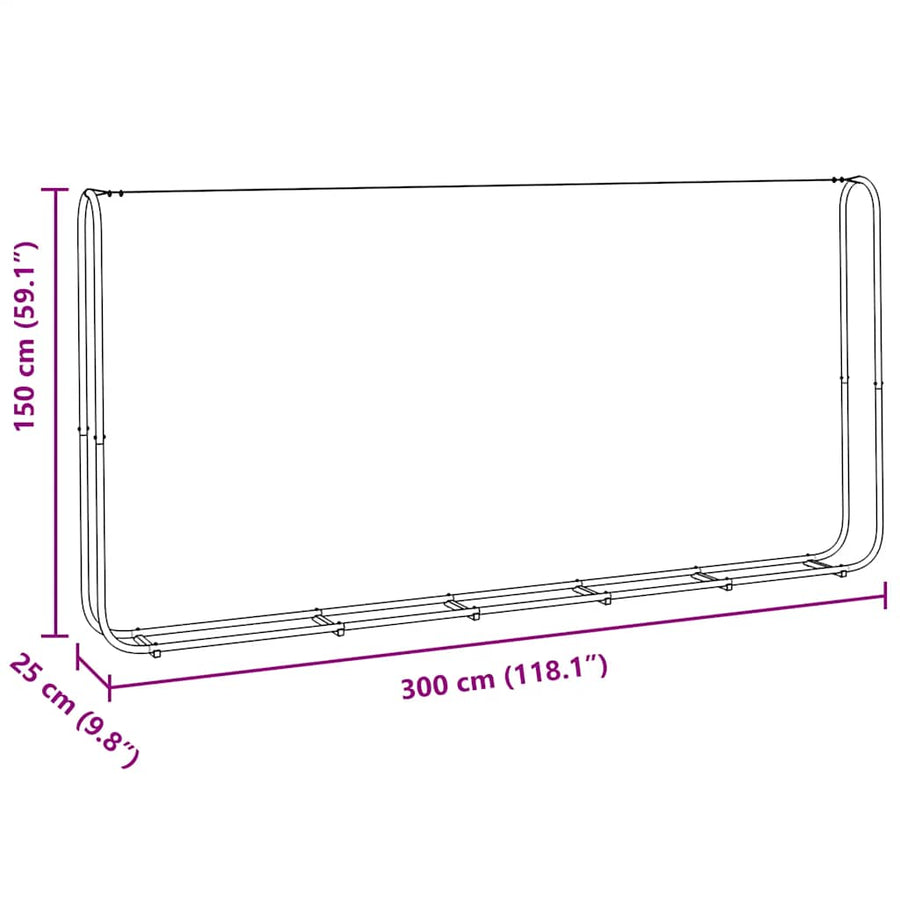 Haardhoutrek 300x25x150 cm gegalvaniseerd staal
