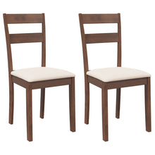 Eetkamerstoelen met kussens 2 st massief hout rubber bruin
