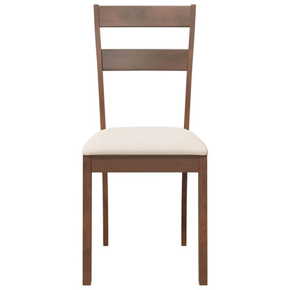 Eetkamerstoelen met kussens 2 st massief hout rubber bruin