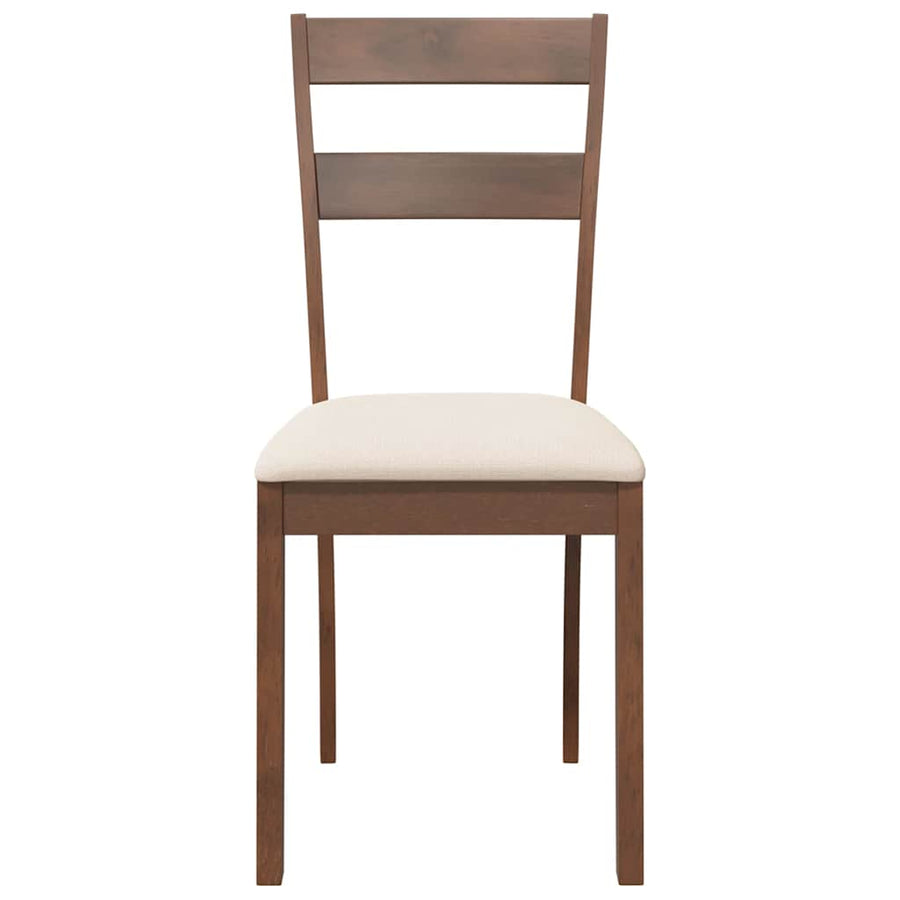 Eetkamerstoelen met kussens 2 st massief hout rubber bruin