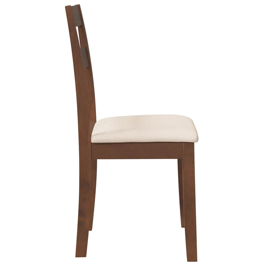Eetkamerstoelen met kussens 2 st massief hout rubber bruin