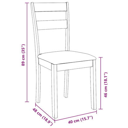 Eetkamerstoelen met kussens 2 st massief hout rubber bruin