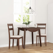 Eetkamerstoelen massief rubberhout 2 stuks bruin