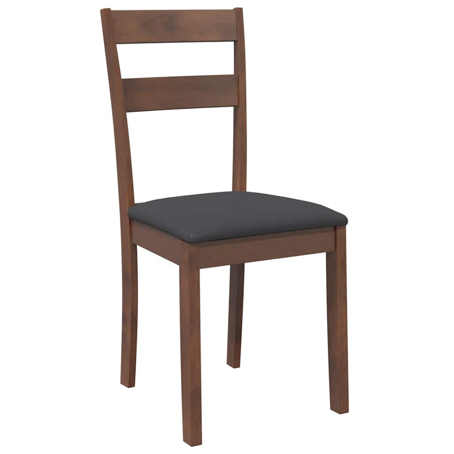 Eetkamerstoelen met kussens 2 st massief hout rubber bruin