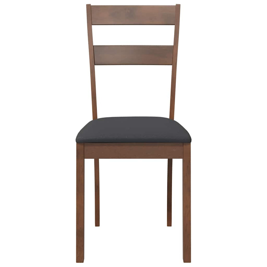 Eetkamerstoelen met kussens 2 st massief hout rubber bruin