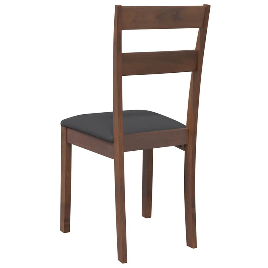 Eetkamerstoelen met kussens 2 st massief hout rubber bruin