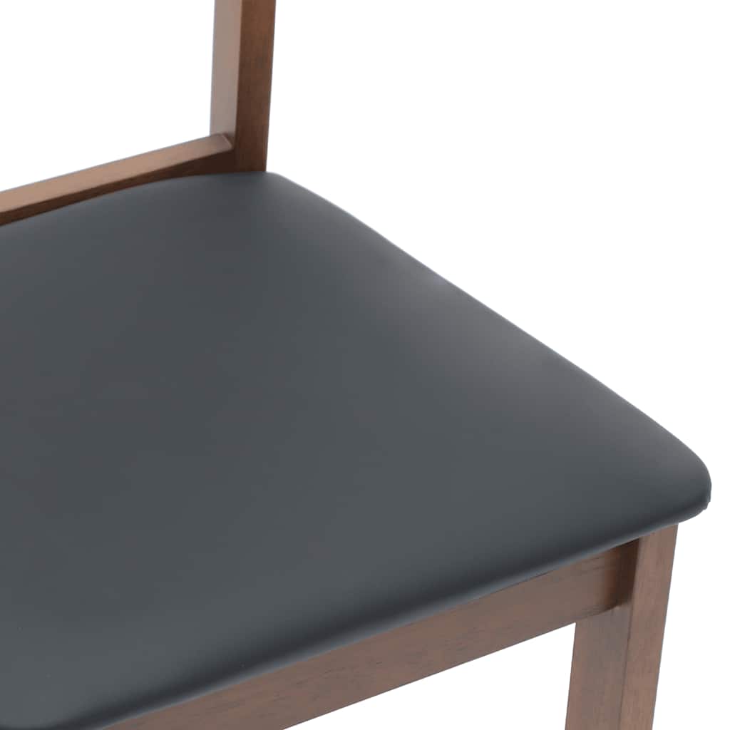 Eetkamerstoelen met kussens 2 st massief hout rubber bruin