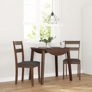 Eetkamerstoelen 2 st massief rubberhout bruin