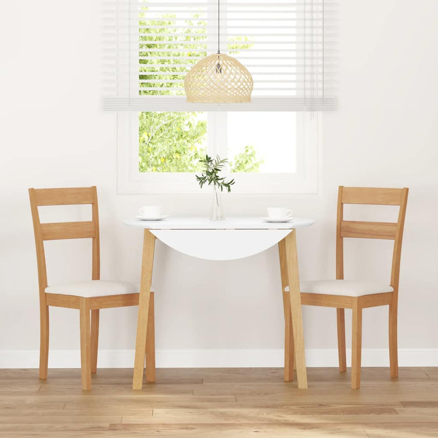 Eetkamerstoelen met kussens 2 st massief hout naturel rubber