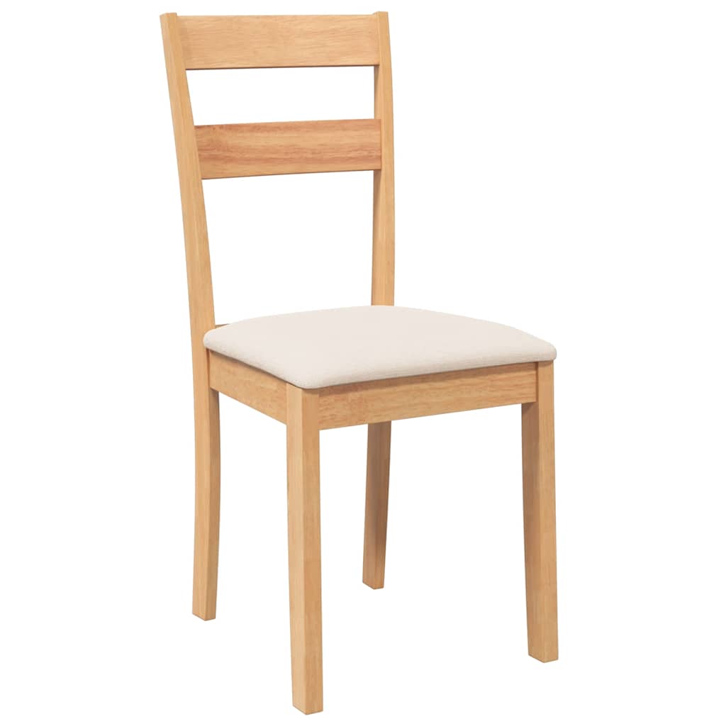 Eetkamerstoelen met kussens 2 st massief hout naturel rubber