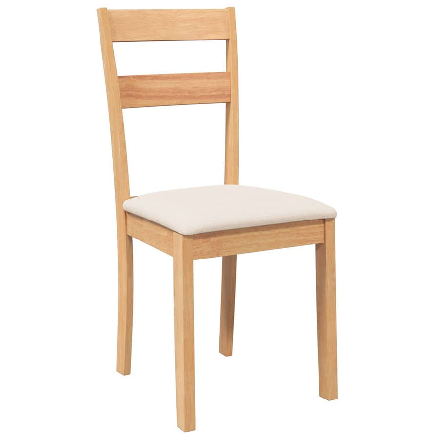 Eetkamerstoelen met kussens 2 st massief hout naturel rubber