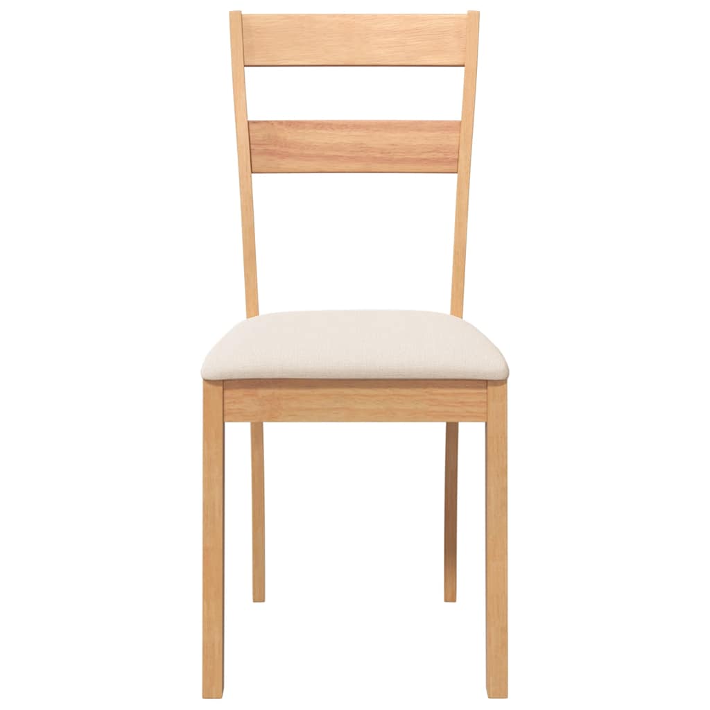 Eetkamerstoelen met kussens 2 st massief hout naturel rubber