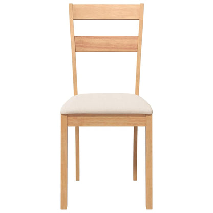 Eetkamerstoelen met kussens 2 st massief hout naturel rubber