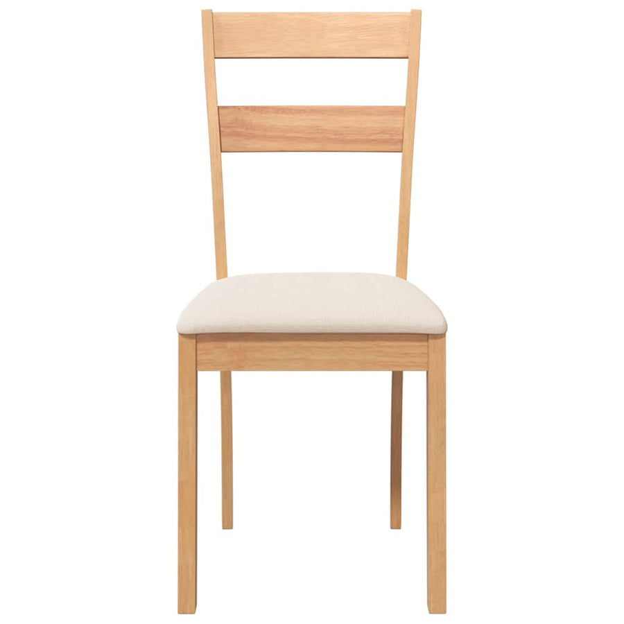 Eetkamerstoelen met kussens 2 st massief hout naturel rubber