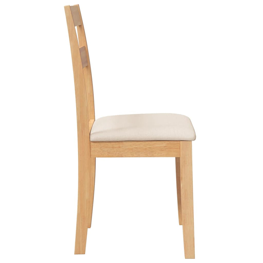 Eetkamerstoelen met kussens 2 st massief hout naturel rubber