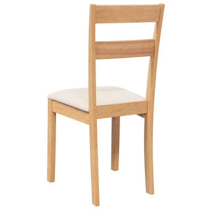 Eetkamerstoelen met kussens 2 st massief hout naturel rubber