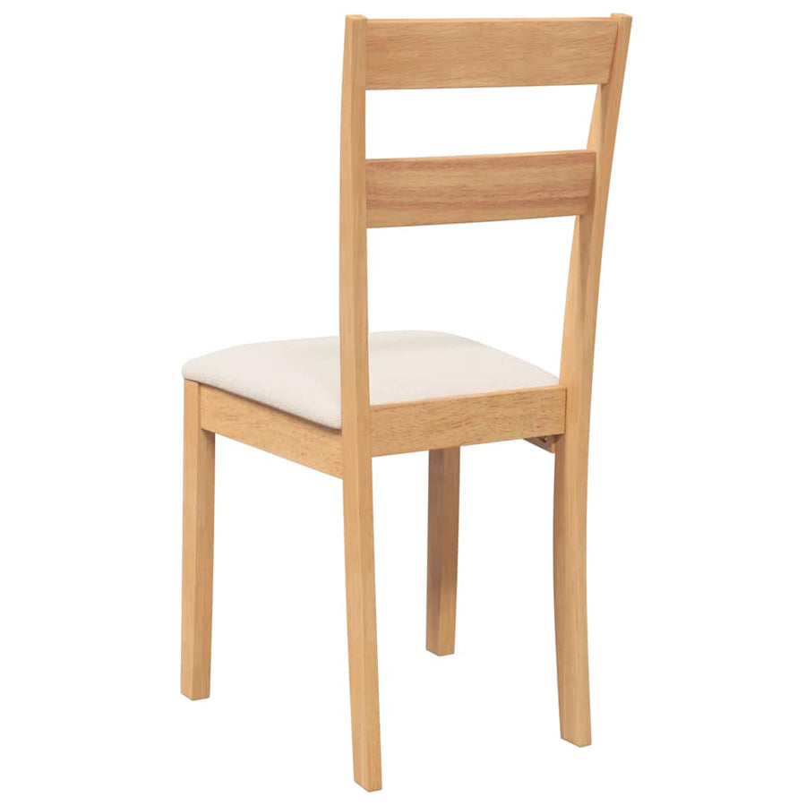 Eetkamerstoelen met kussens 2 st massief hout naturel rubber