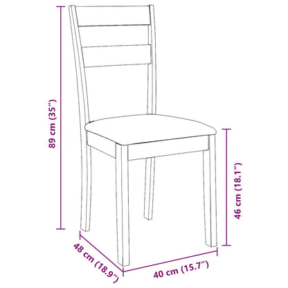 Eetkamerstoelen met kussens 2 st massief hout naturel rubber