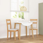 Eetkamerstoelen 2 st massief rubberhout naturel crème