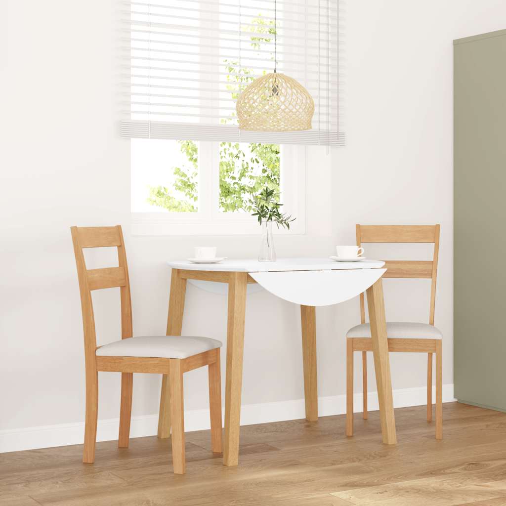 Eetkamerstoelen met kussens 2 st massief hout naturel rubber